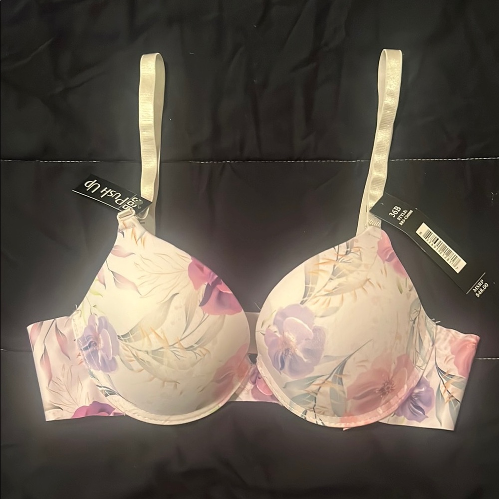 NWT Catherine Malandrino Pink and Purple Lace Bra. Size 36B. Cute!